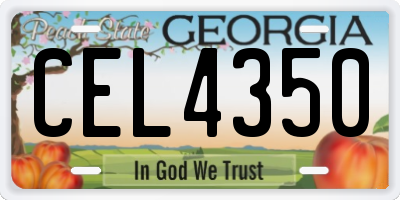 GA license plate CEL4350