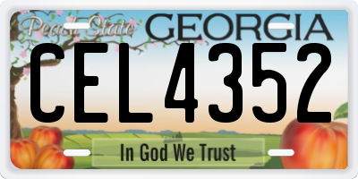 GA license plate CEL4352