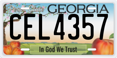 GA license plate CEL4357