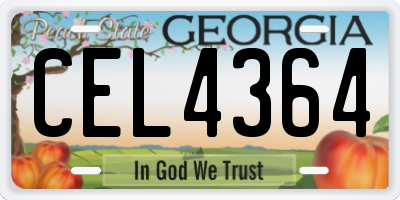 GA license plate CEL4364