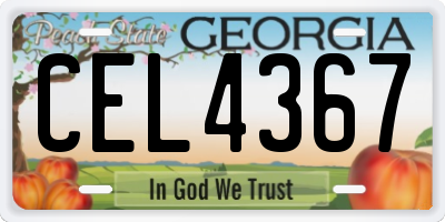 GA license plate CEL4367
