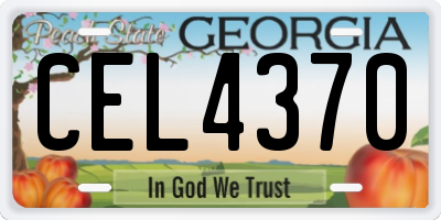 GA license plate CEL4370