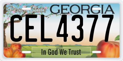 GA license plate CEL4377