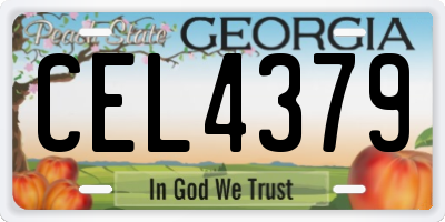 GA license plate CEL4379