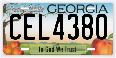 GA license plate CEL4380