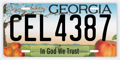 GA license plate CEL4387
