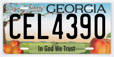 GA license plate CEL4390