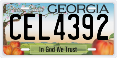 GA license plate CEL4392