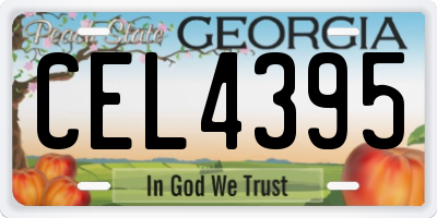GA license plate CEL4395