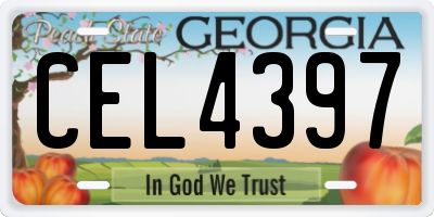 GA license plate CEL4397