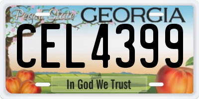 GA license plate CEL4399