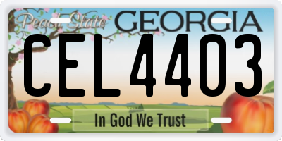GA license plate CEL4403