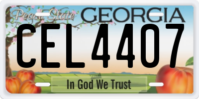 GA license plate CEL4407