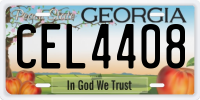 GA license plate CEL4408