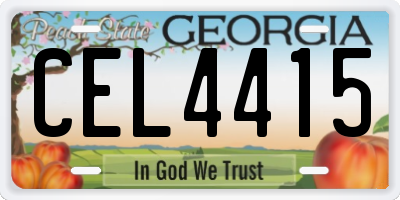 GA license plate CEL4415
