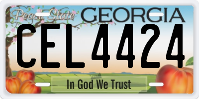 GA license plate CEL4424