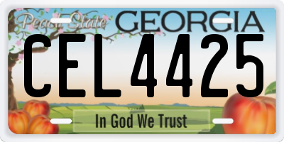 GA license plate CEL4425