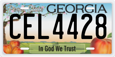 GA license plate CEL4428