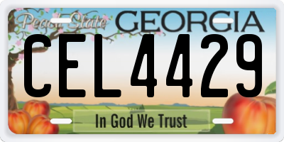 GA license plate CEL4429