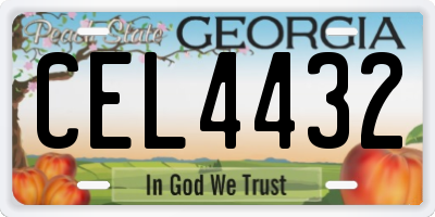 GA license plate CEL4432