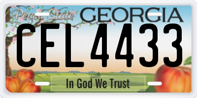 GA license plate CEL4433