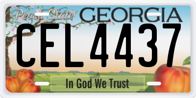 GA license plate CEL4437