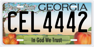 GA license plate CEL4442