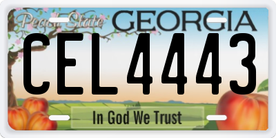 GA license plate CEL4443