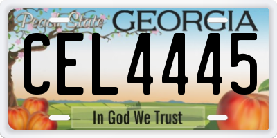 GA license plate CEL4445