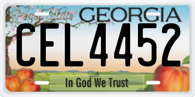 GA license plate CEL4452