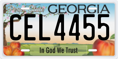 GA license plate CEL4455