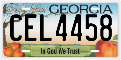 GA license plate CEL4458