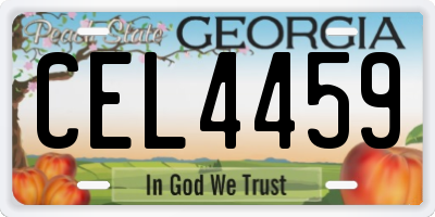 GA license plate CEL4459