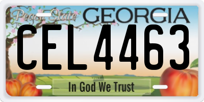 GA license plate CEL4463