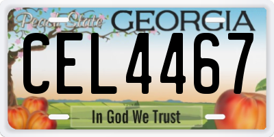 GA license plate CEL4467