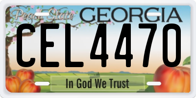 GA license plate CEL4470