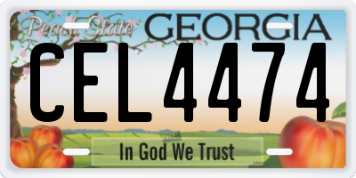 GA license plate CEL4474