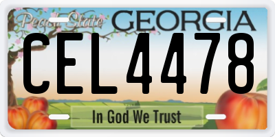 GA license plate CEL4478