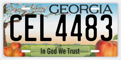 GA license plate CEL4483
