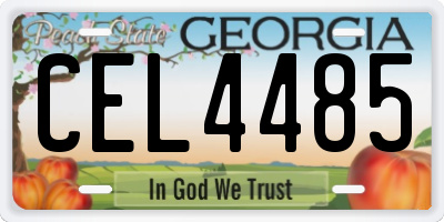GA license plate CEL4485