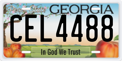 GA license plate CEL4488