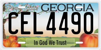GA license plate CEL4490
