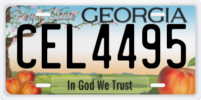 GA license plate CEL4495