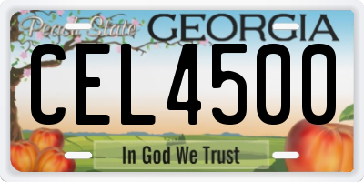 GA license plate CEL4500