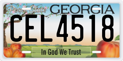 GA license plate CEL4518