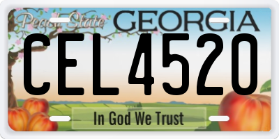 GA license plate CEL4520