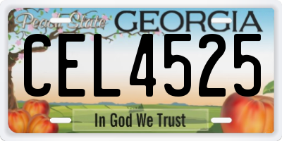 GA license plate CEL4525
