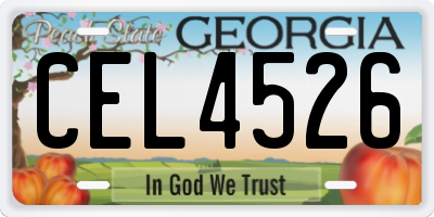 GA license plate CEL4526