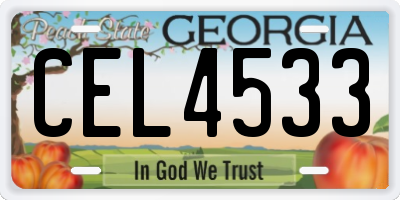 GA license plate CEL4533