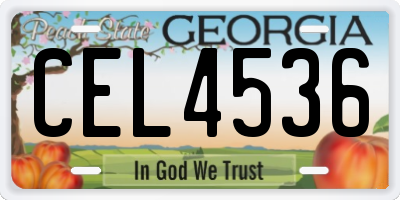 GA license plate CEL4536